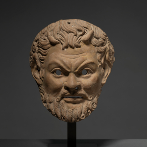 Greek mask of Pan, Hellenistic, c.3rd-1st century BC