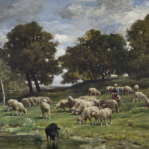 SHEPHERDESS AND HER FLOCK