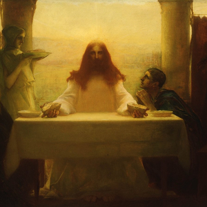 SELF-PORTRAIT WITH HIS WIFE AND SON, STUDY FOR CHRIST AND HIS DISCIPLES AT EMMAUS