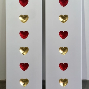 RYCA (Ryan Callanan), Heart diptych in Red and Gold (unique), 2023