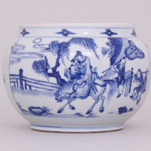 A CHINESE BLUE AND WHITE JAR, Kangxi (1662-1722)