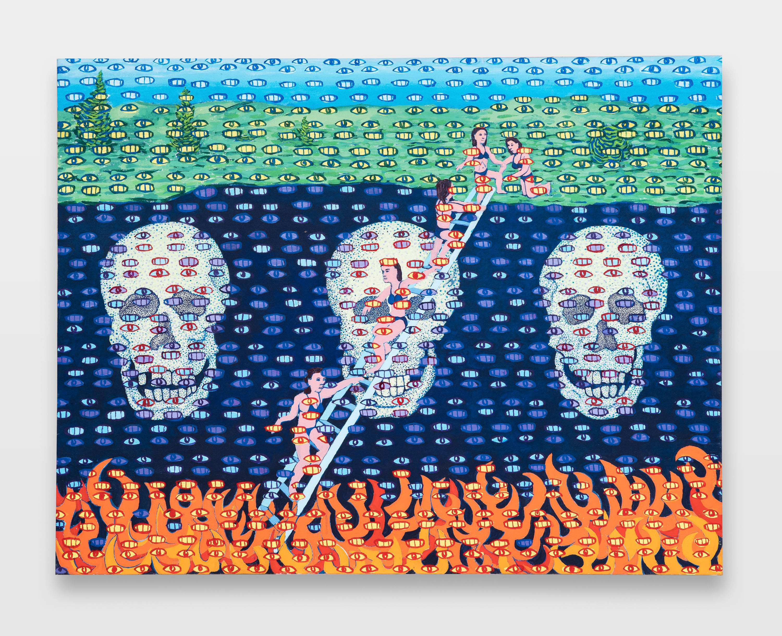 Bikini Girls from Hell, 2022 acrylic on canvas 119 &times; 142 cm (44 &times; 56 in)
