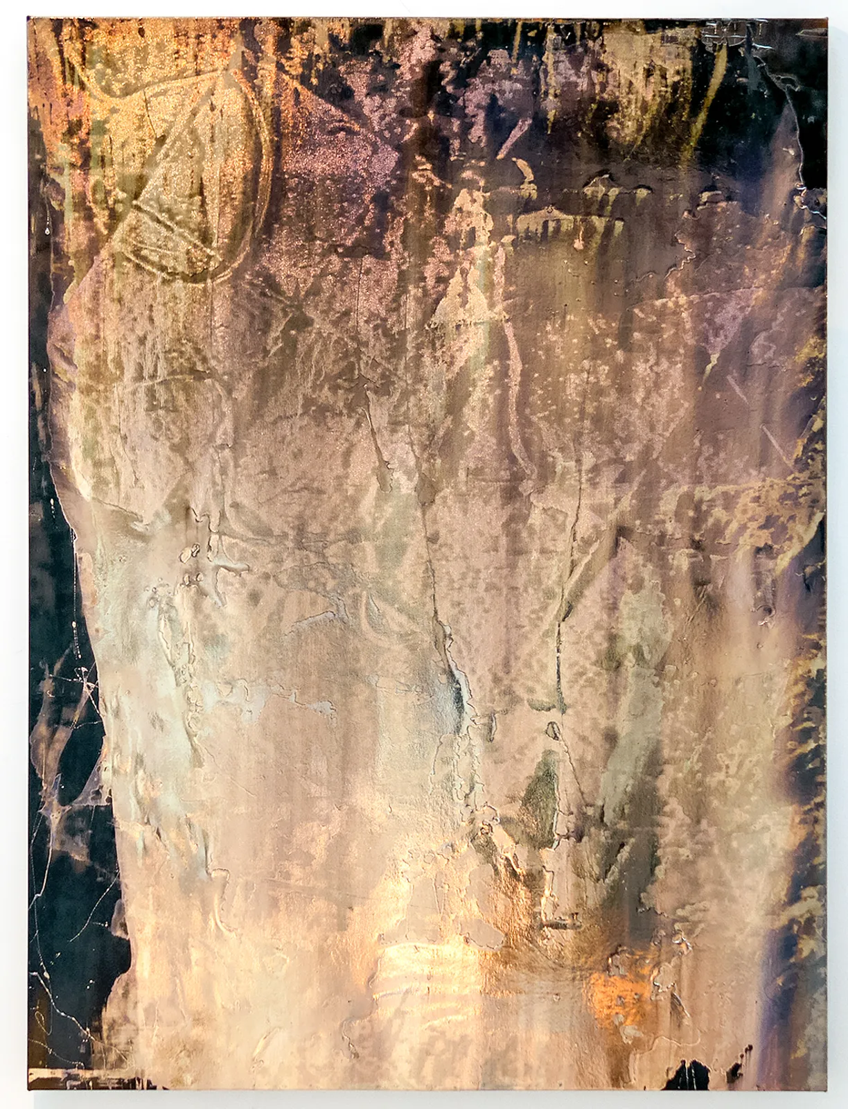 Michael Joo b. 1966 Uniformitarian Assumptions (Yes), 2017 Resin and lunar caustic silver on canvas 62 x 46 x 1...