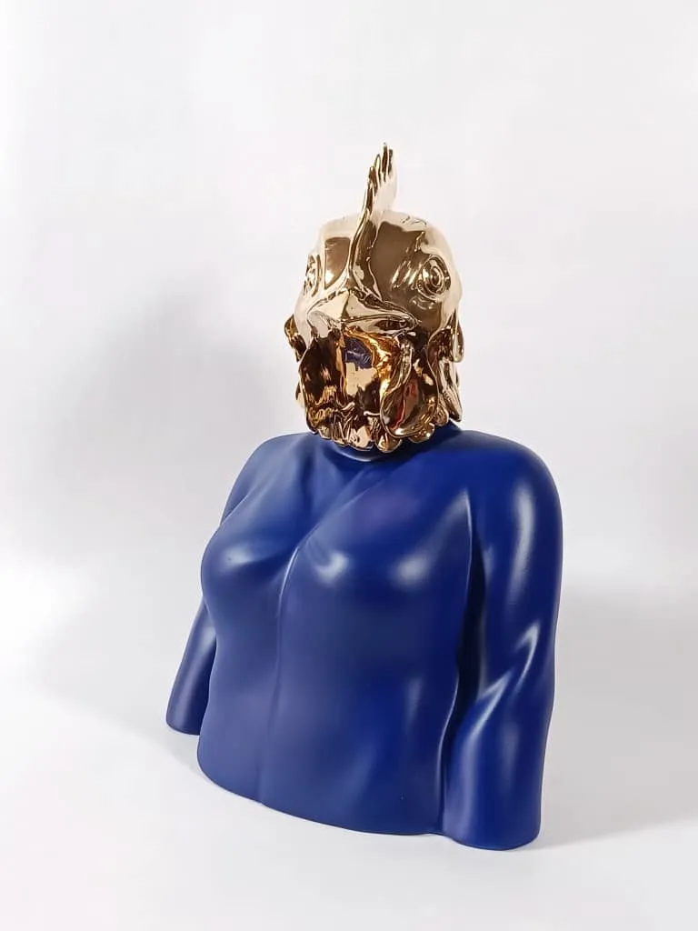 Sara Rahanjam b. 1984 Stranger Series, 2024 Fiberglass and bronze Edition 3/5 15 3/8 x 9 7/8 x 5 7/8...