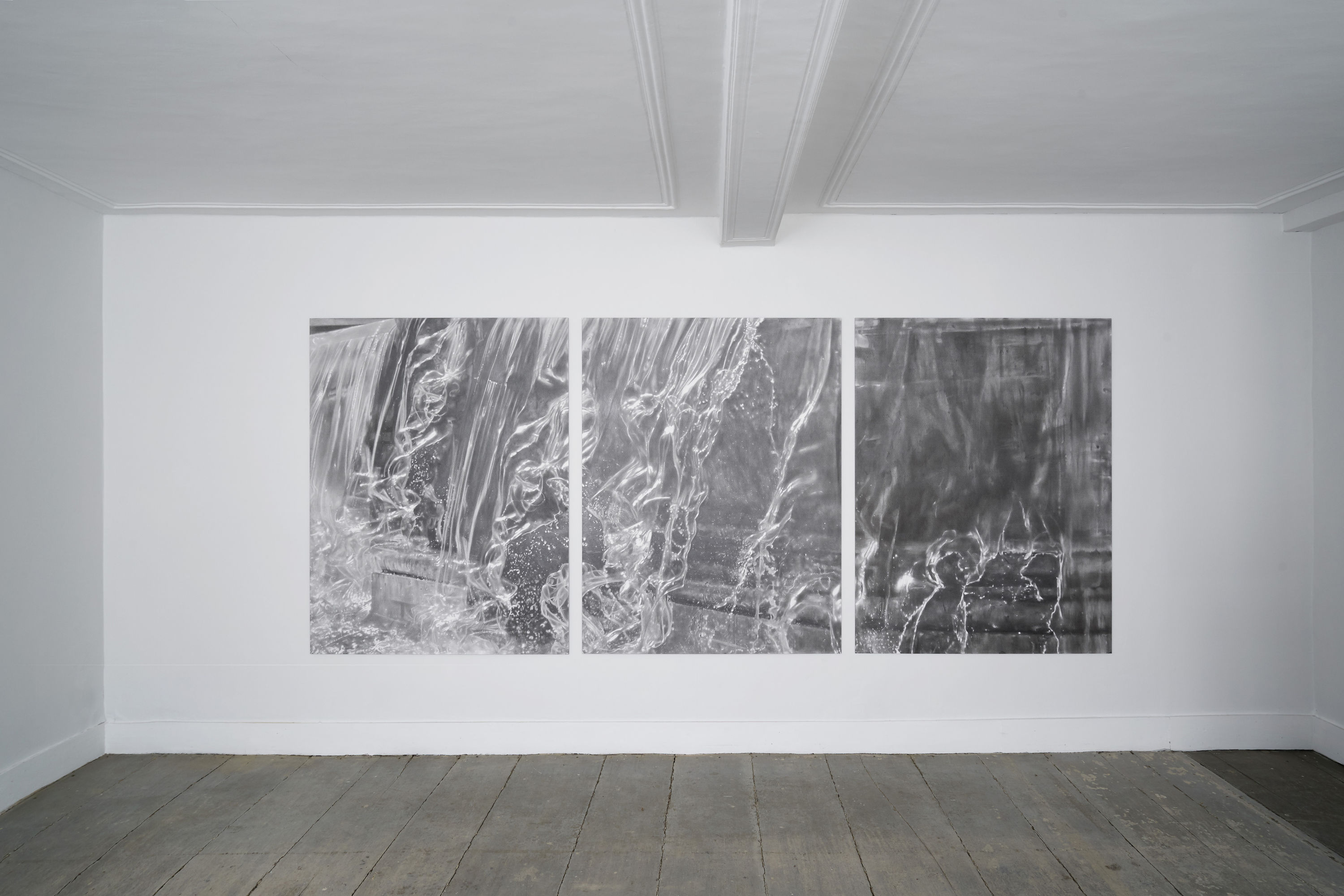 ZHANG YUNYAO Spirit, water drop and the light (6), 2021 Graphite pencil on paper mounted on aluminum plate 3 panels,...