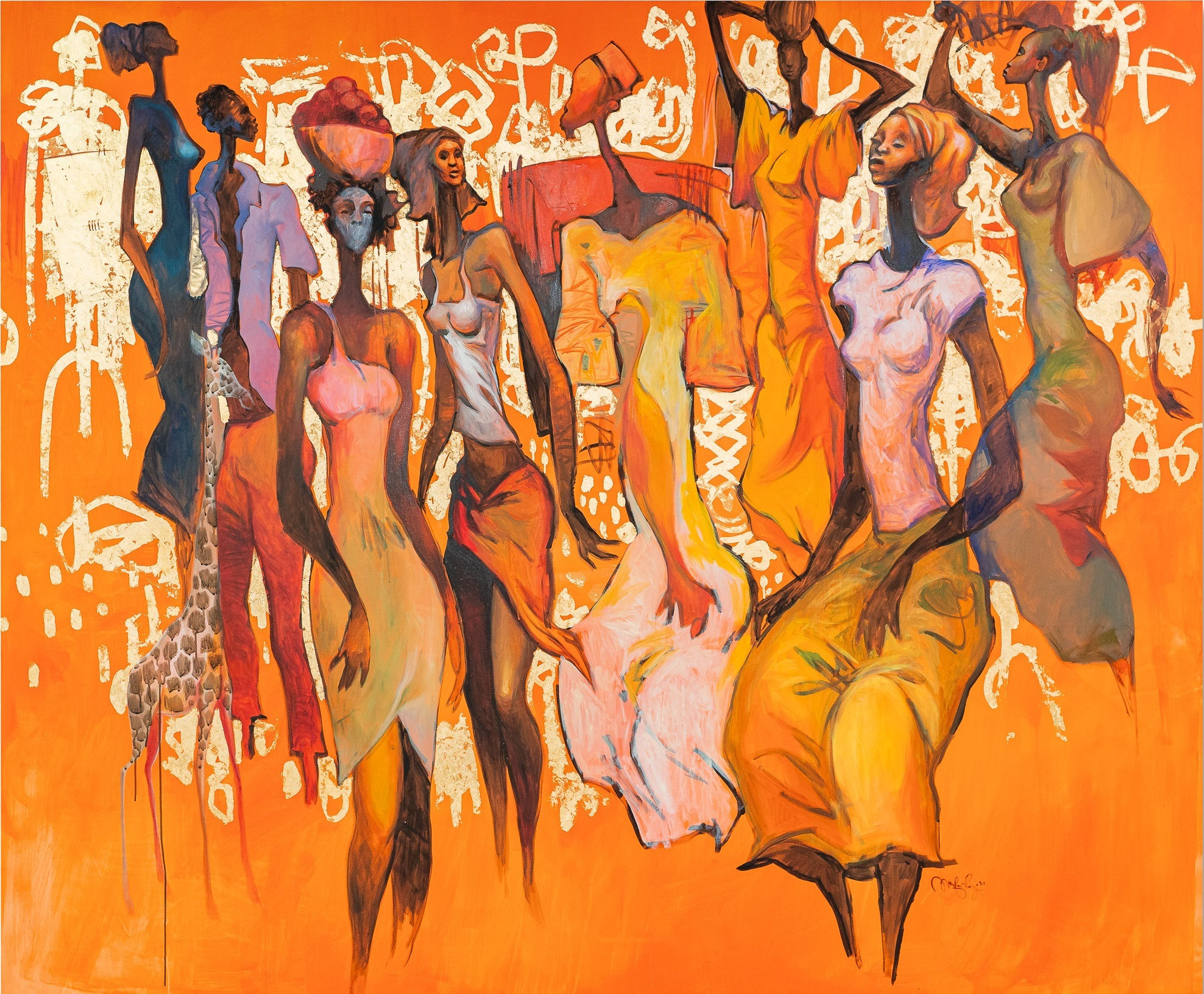 The woman that feature on my canvases play a very important role as it is through her that life is...