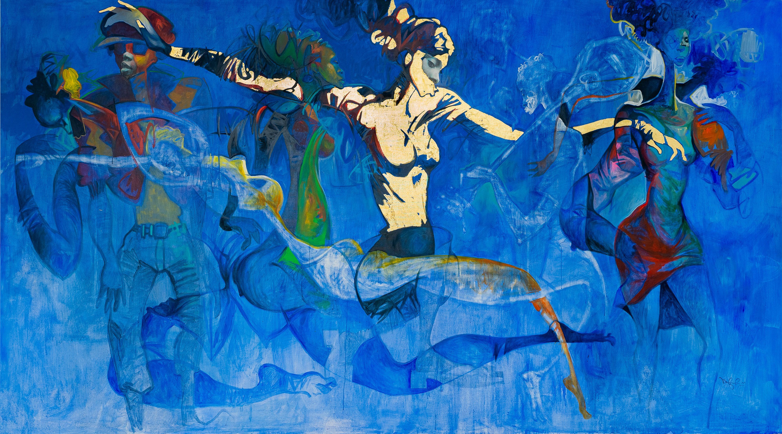 This artwork speaks to 'openness of mind'. On the left of the painting, we have a lady who shows her...