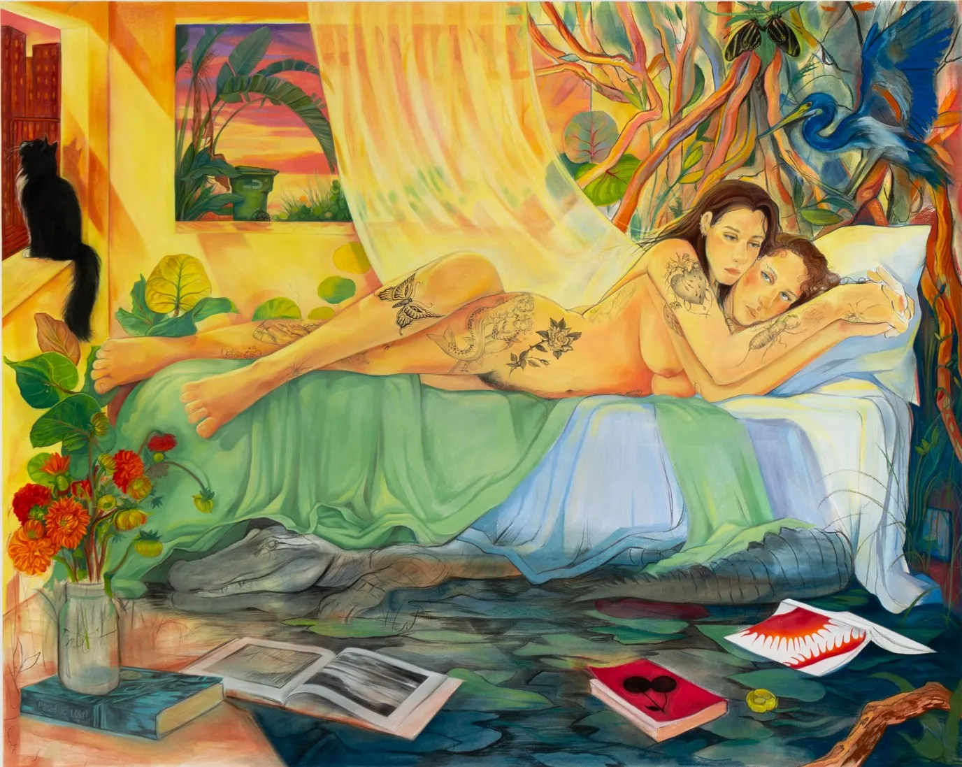 Alina Perez (American, b. 1995) Paradise Lost, 2025 Charcoal and Pastel on Paper 72' x 90' (183 x 229 cm)...