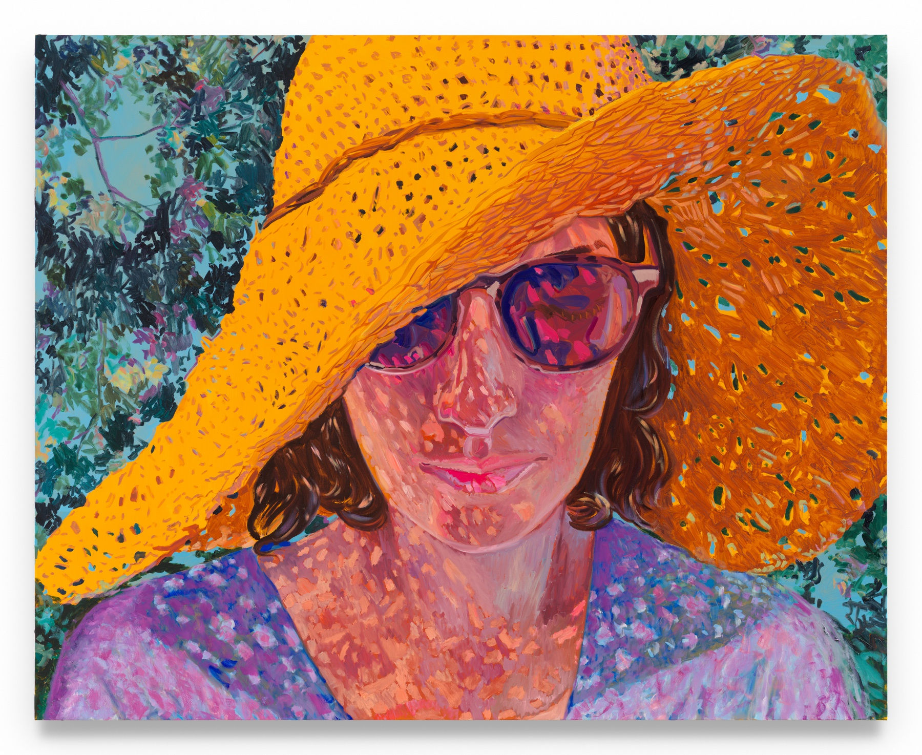 SEBASTIAN BLANCK New Hat, 2024 Oil on canvas 64 x 80 inches 162.6 x 203.2 cm (MMG#37223)