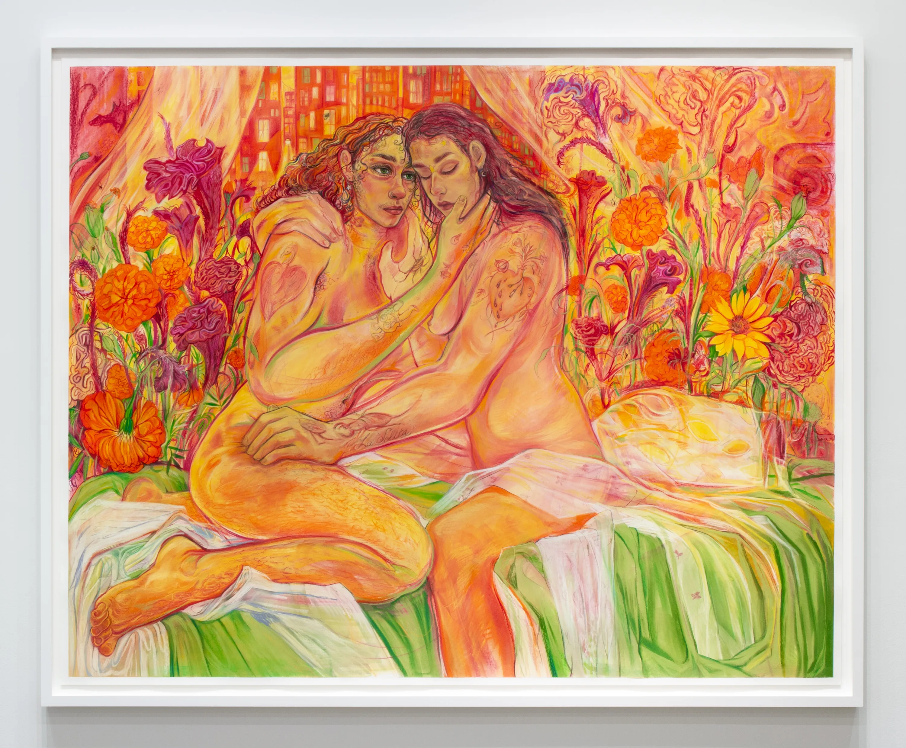 Alina Perez (American, b. 1995) La Solita, 2024 Charcoal and Pastel on Paper 72' x 90' (183 x 228.5 cm)...