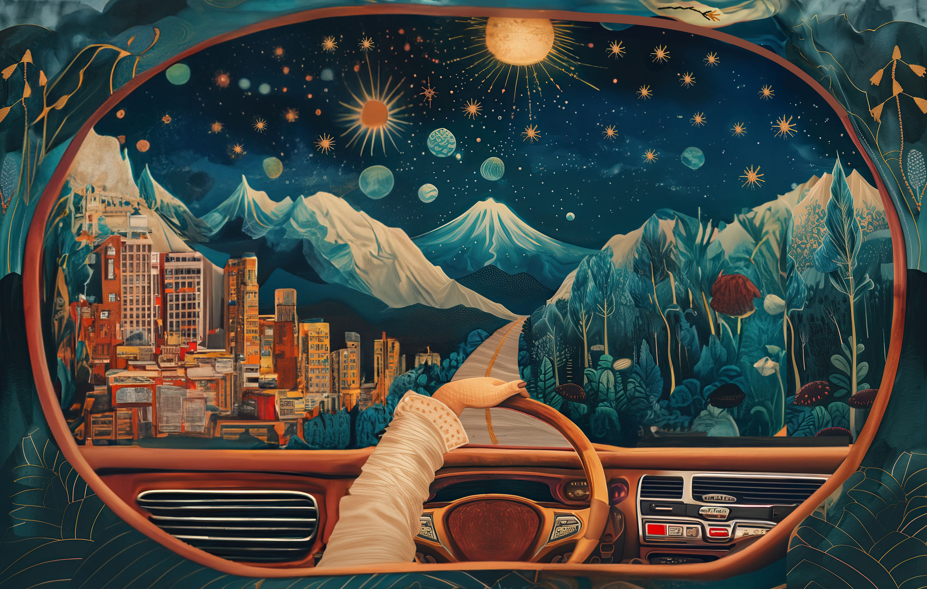 This piece represents Afridi&rsquo;s broader artistic philosophy of combining ancient traditions with speculative futures. Through 'Sci-fi Sufism,' Afridi bridges the...