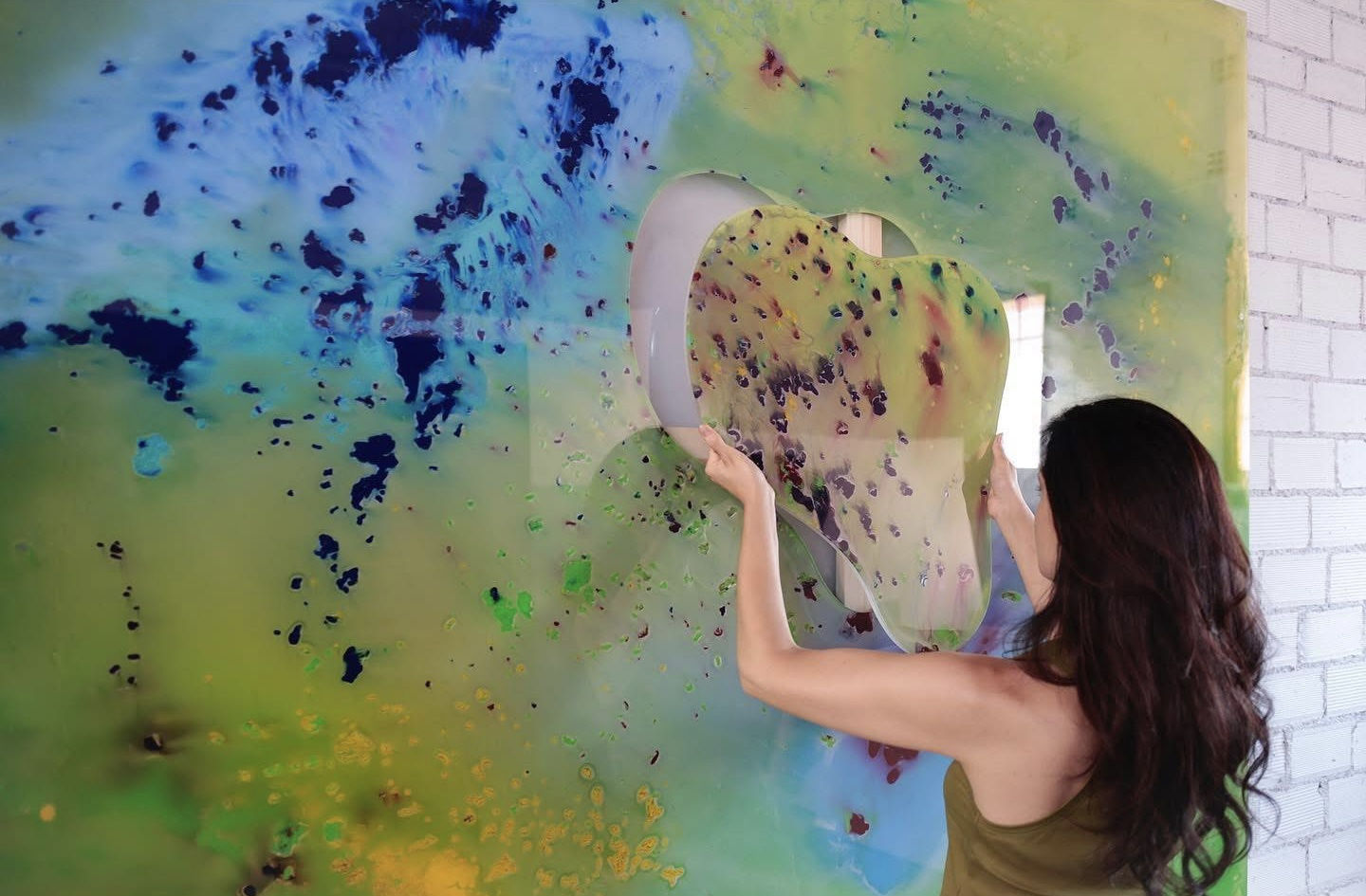 Cristina Gamón in her Studio with Thresholds Series_ Bordering Natures VI