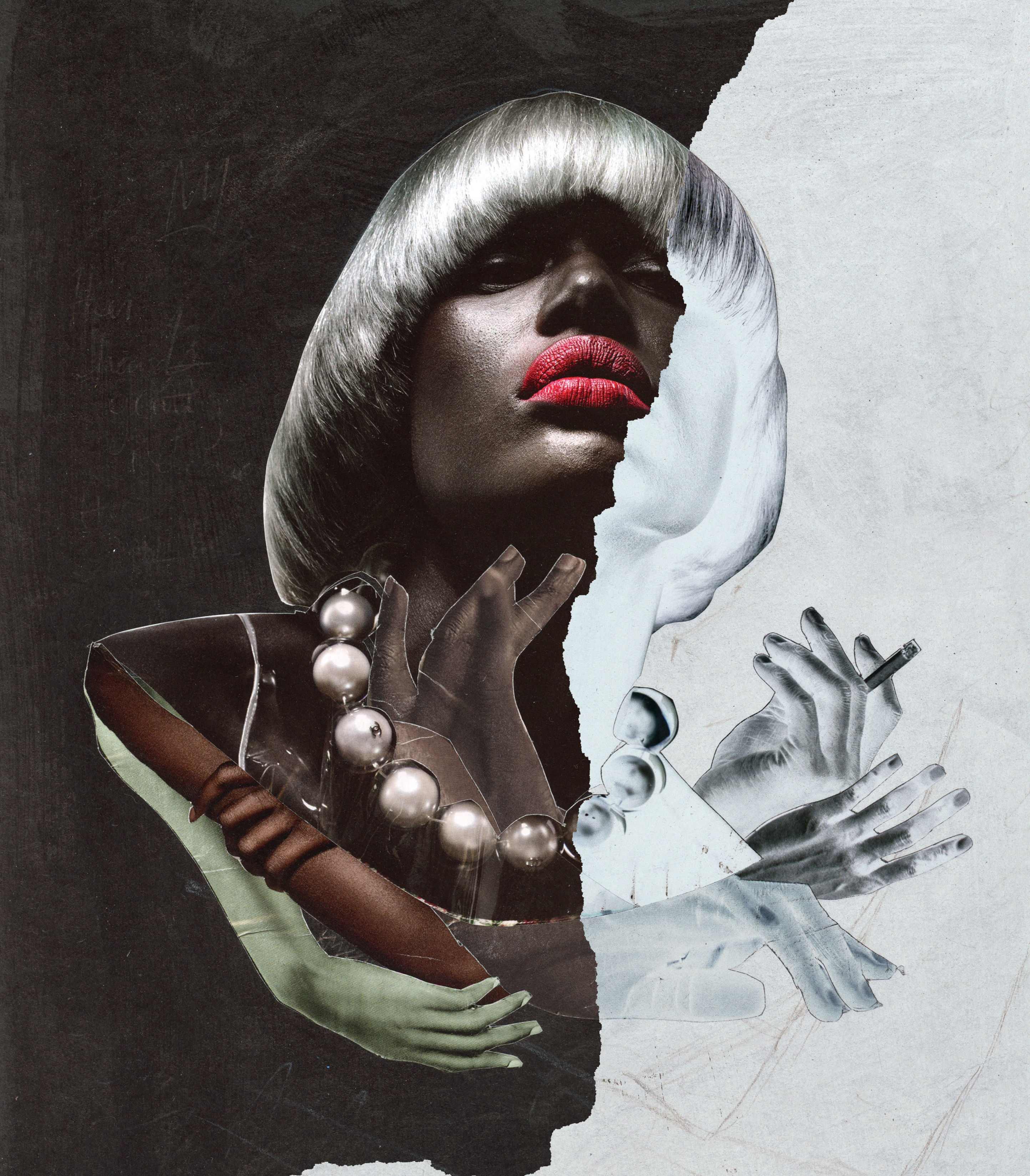 Lady Kool, Inverted, The Other Half, 2023, Digital collage printed on archival paper, 9.6 x 11'