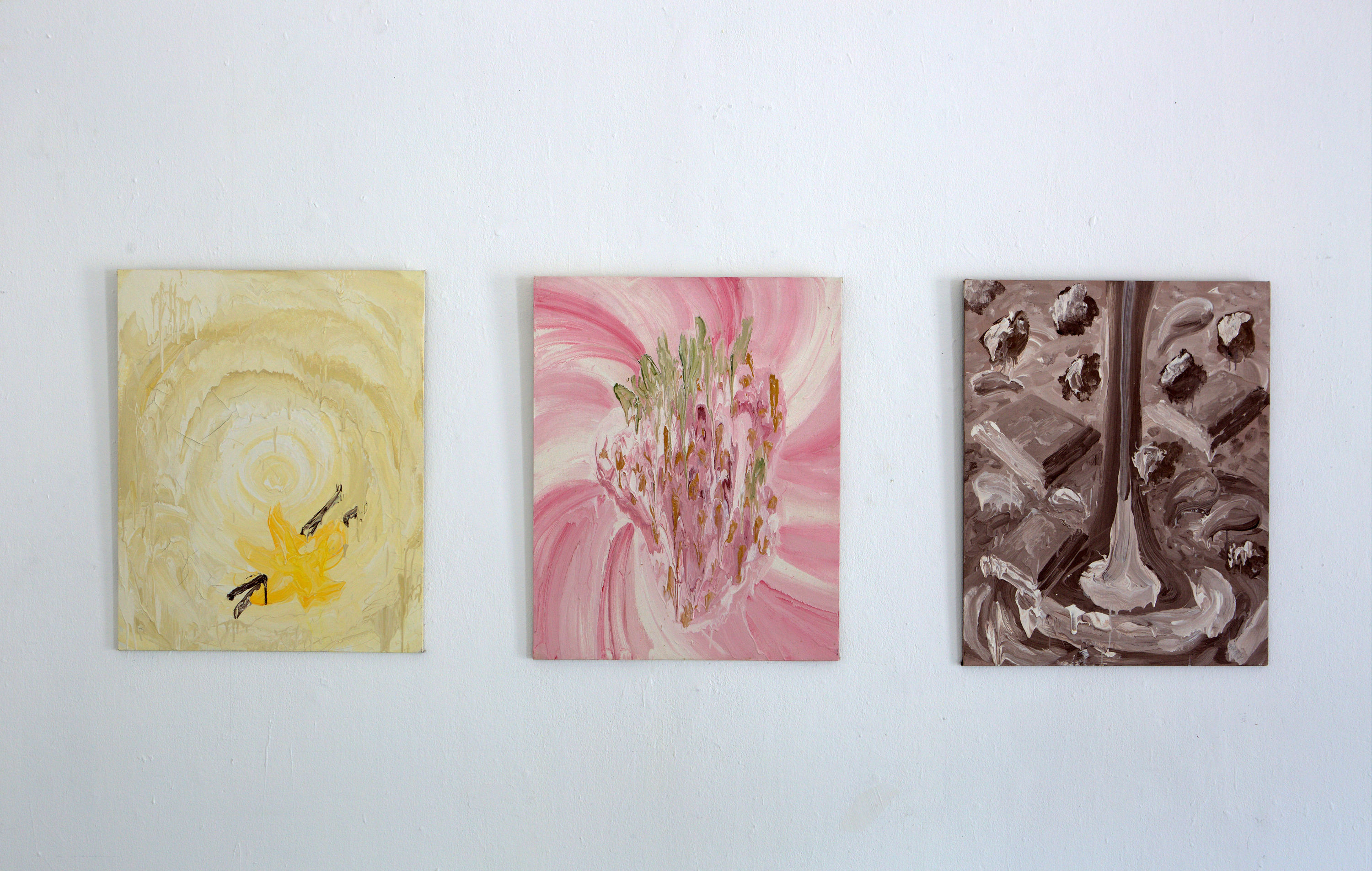 Vanille fraise chocolat, acrylique sur toiles, 2018 Ecole nationale des Beaux-arts de Lyon, dipl&ocirc;me 2018