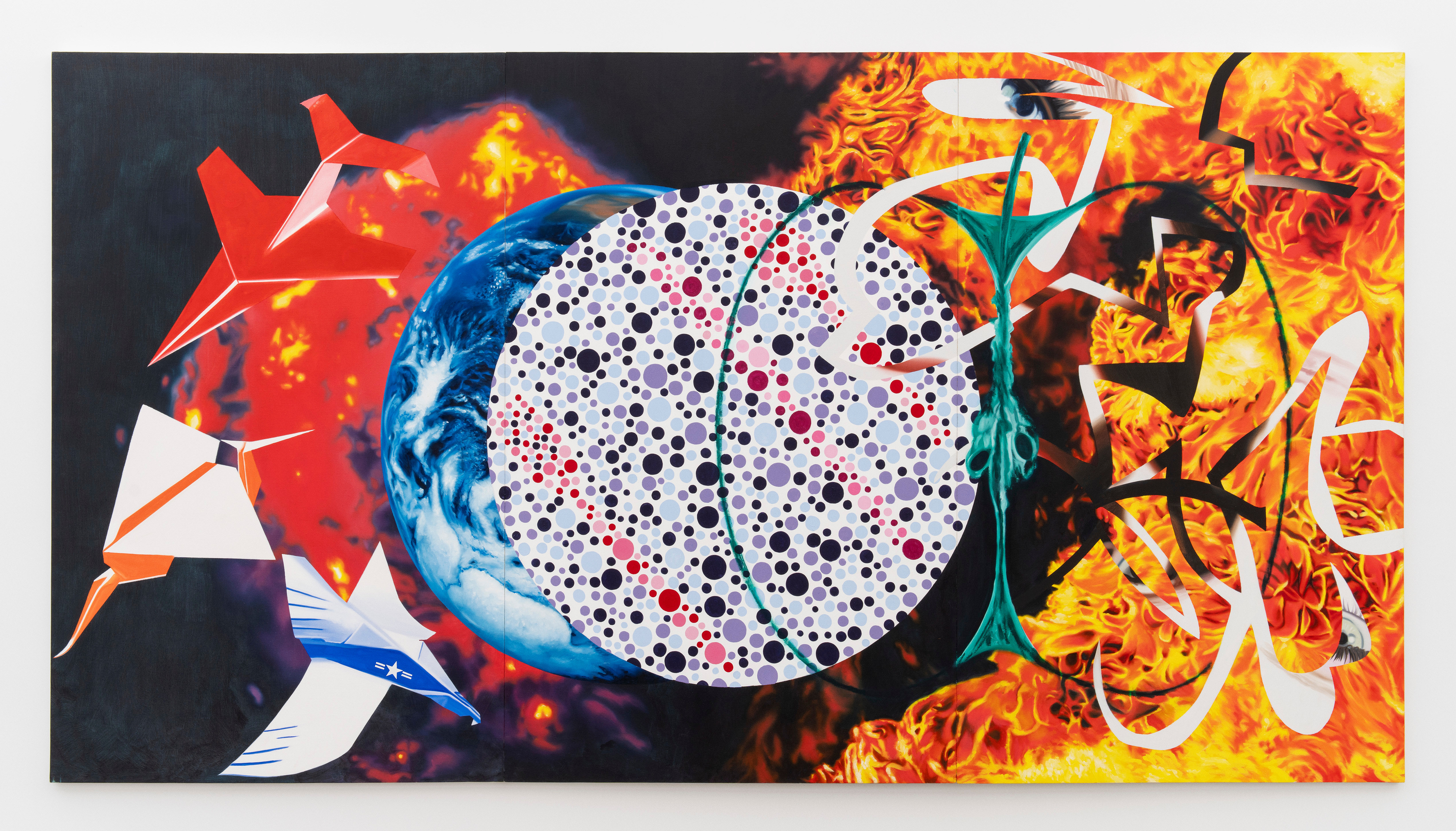 James Rosenquist Imagine an Apple Eaten, 1990 oil on canvas 96 x 180 inches 243.8 x 457.2 cm