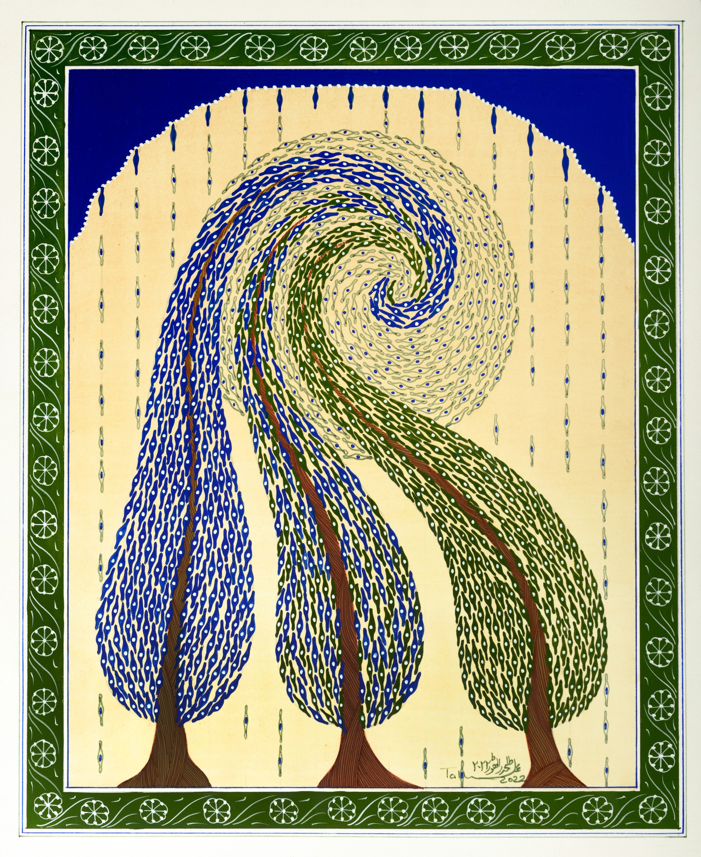 Talha Rathore, Solace I, 2022,&nbsp;Gouache, tea stain and archival pen on wasli paper,&nbsp;11 &frac12; x 9 &frac14; in (29.2 x 23.5 cm), RATTA037