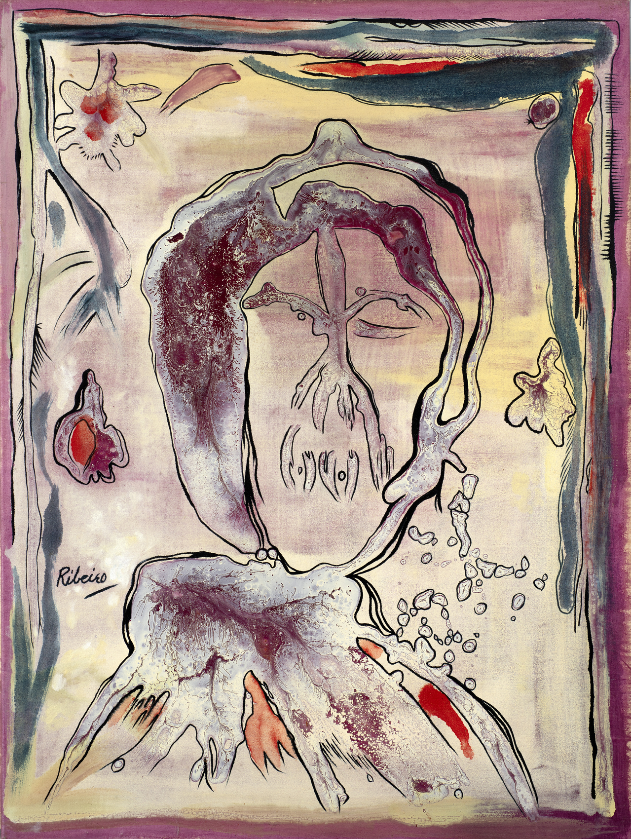 Lancelot Ribeiro, Head of a Poet / The Poet, c.1966, Oil and Polyvinyl acetate on PVA-based canvas, 43 ⅞&nbsp;x 32&nbsp;⅞ in (111.5 x 83.5 cm), RIBLA057