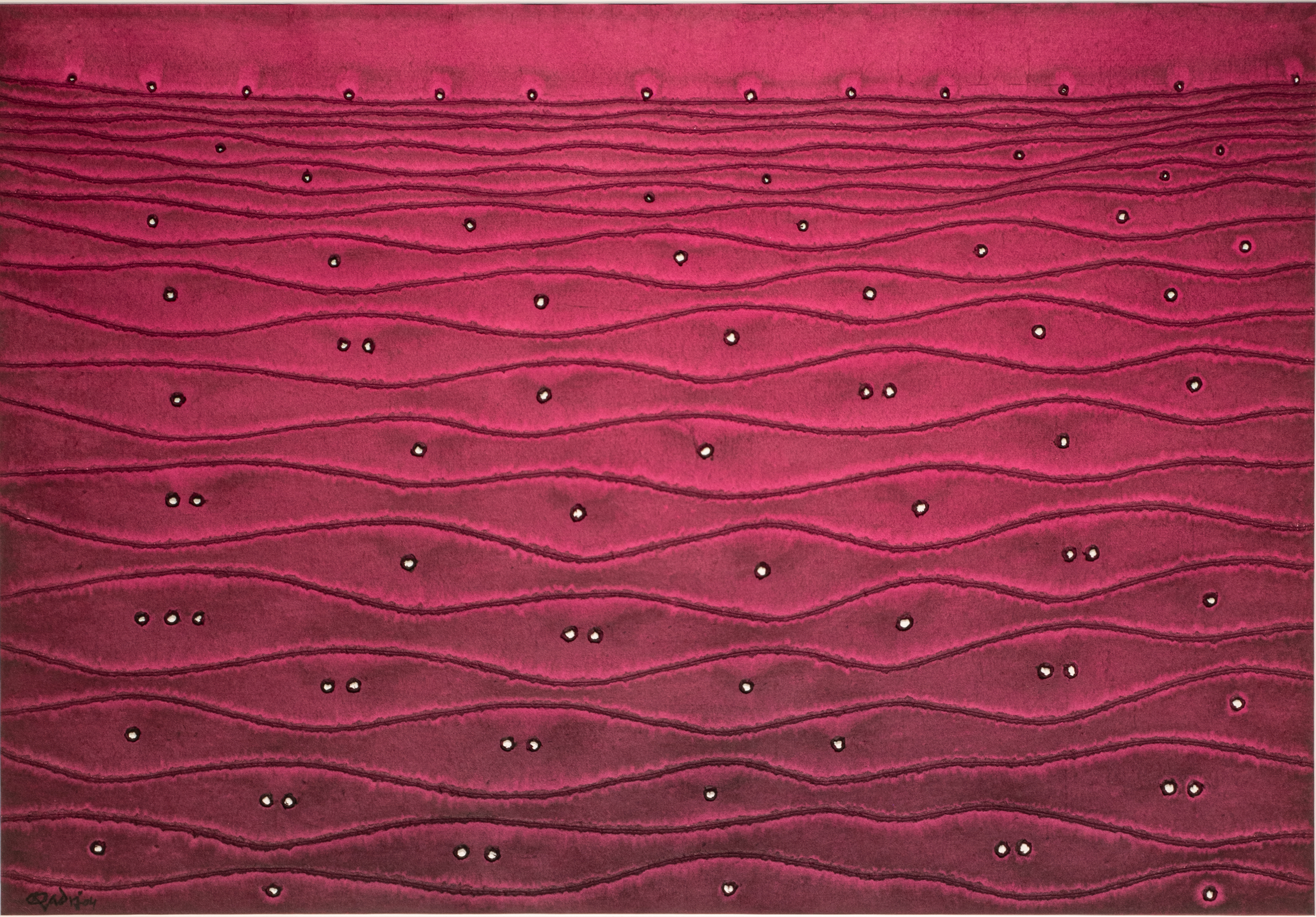 Sohan Qadri, Untitled, 2004, Ink and dye on paper, 27&nbsp;&frac12;  x 39&nbsp;&frac12;  in (69.9 x 100.3 cm), QADSO029