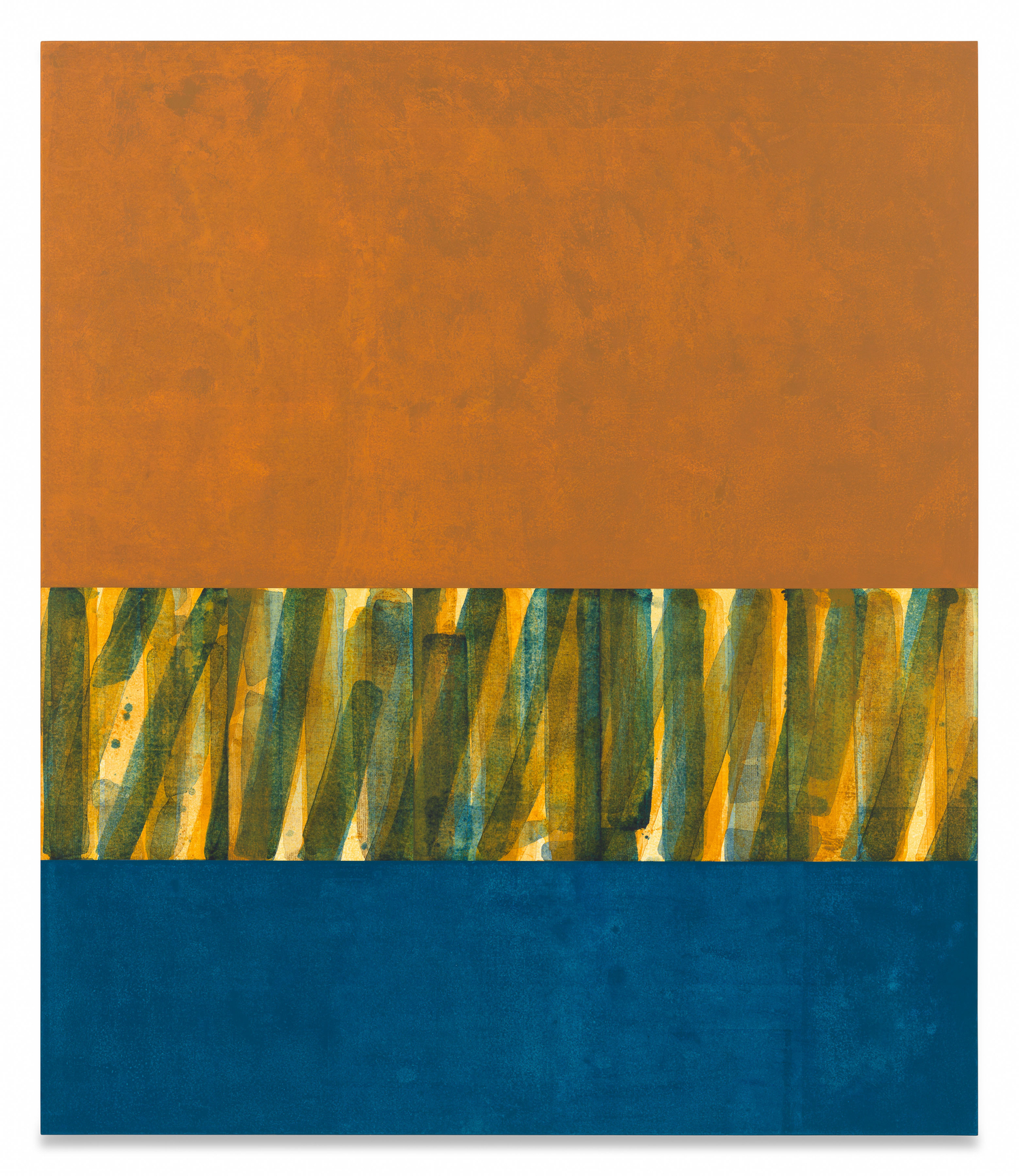 Untitled (3 Bands Sienna/Indanthrone), 2025,