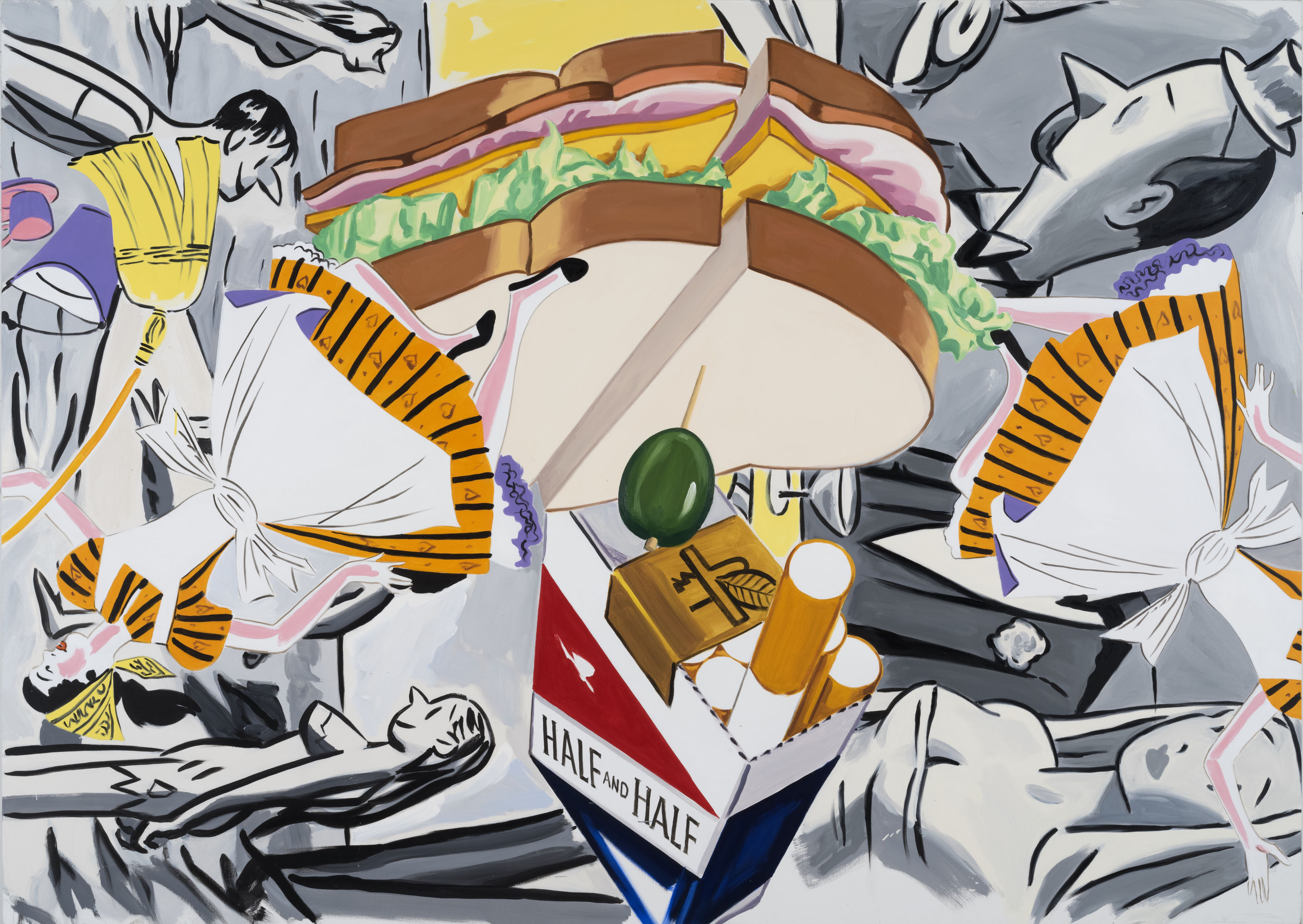 David Salle, A Night in the Sky with Friends (2019); Self-Ironing Pants & Other Paintings at Thaddaeus Ropac Paris Marais 2020