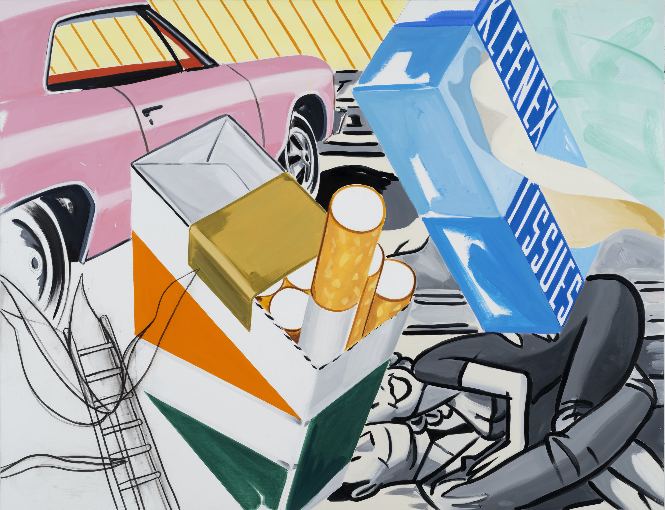 David Salle, Shining in All Directions (2019); Self-Ironing Pants & Other Paintings at Thaddaeus Ropac Paris Marais 2020