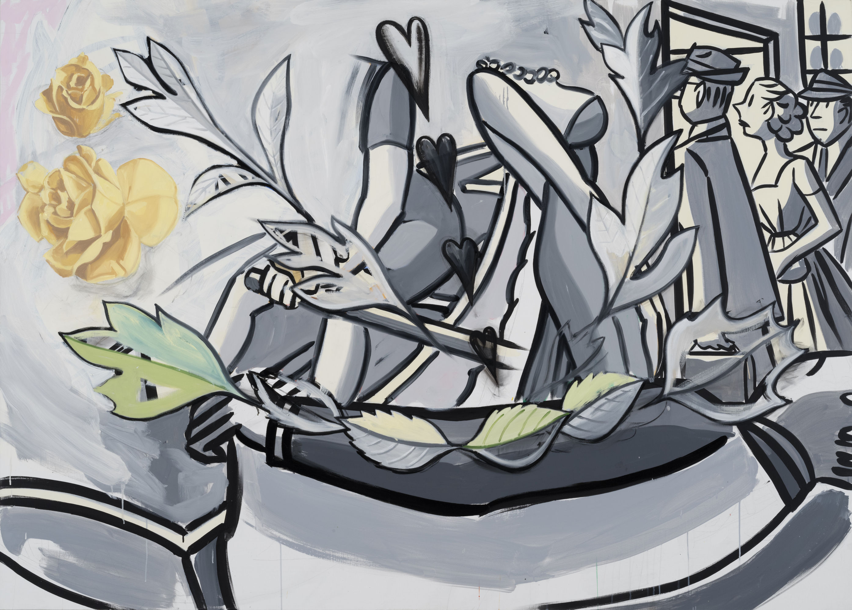 David Salle, Love and Friendship (2019); Self-Ironing Pants & Other Paintings at Thaddaeus Ropac Paris Marais 2020