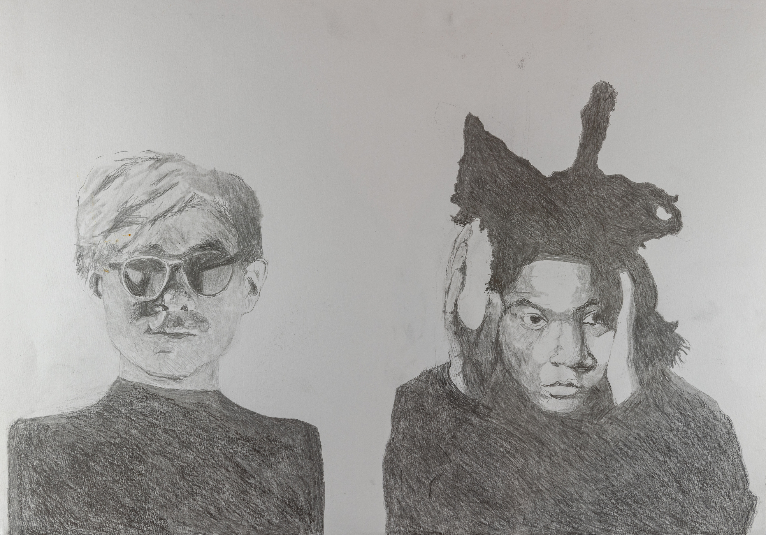 Terry Atkinson, AMERICAN HEADS 8, 2025, pencil on paper, 59.5 x 36.3 cm., photography by Simon Vogel. Courtesy of Josey.