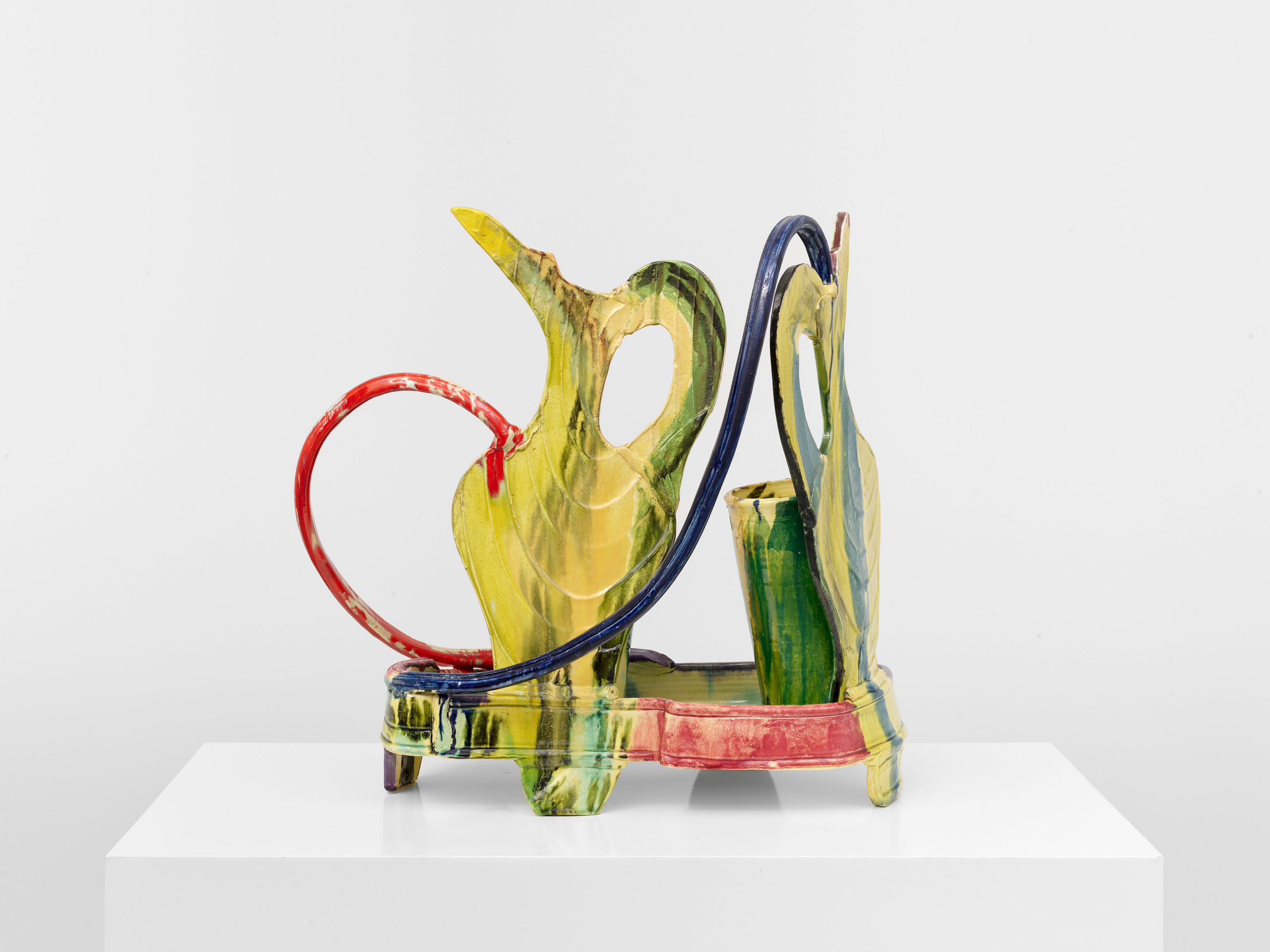 Betty Woodman, Oribe Tray: Montelupo Pitcher, 1988