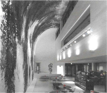 Bingyi, Cascade, 2010, ink on rice paper, 20 x 13 m. Exhibition view at Smart Museum. Photo: Gao Jing. Courtesy of the artist and Smart Museum of Art, University of Chicago