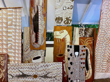 Bark paintings at Short St Gallery