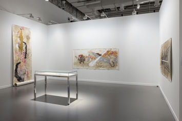 Installation View, Sophia Al-Maria, HILUX, Art Basel Qatar, Doha, 3-7 February 2026. Photo by Ismail Noor.