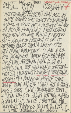 Journal page for October 24, 1961; the page is primarily text, with a small sketch of a pumpkin at the top center of the page