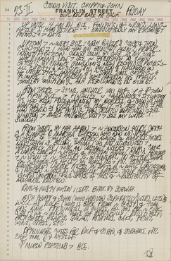 Indiana's journal page for February 23, 1962; there is only text, no sketches