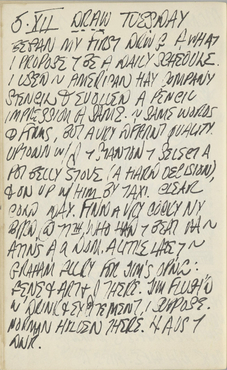 Indiana's journal page for December 5, 1961; it consists only of text, no sketches