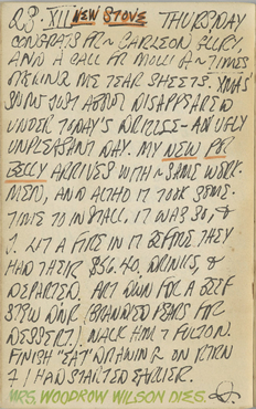 Indiana's journal page for December 28, 1961; the page contains only text, the last line is written in green ink