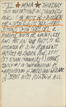 Indiana's journal page for December 7, 1961; it contains text, one sentence underlined in orange, and two orange stars at the top of the page