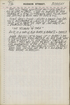 Indiana's journal page for July 9, 1962; the top half of the page contains text, the bottom half is blank