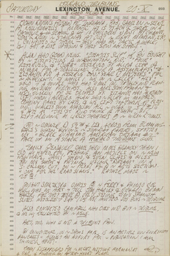 Indiana's journal page for October 20, 1962; the page consists entirely of text