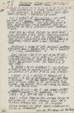 Indiana's journal page for June 9, 1962; the page consists only of text, a few words are underlined in blue