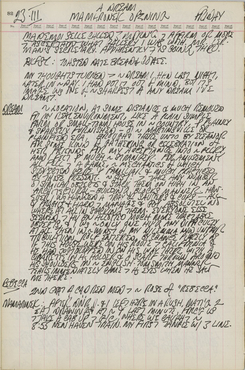 Indiana's journal page for March 23, 1962, it consists only of text, no sketches