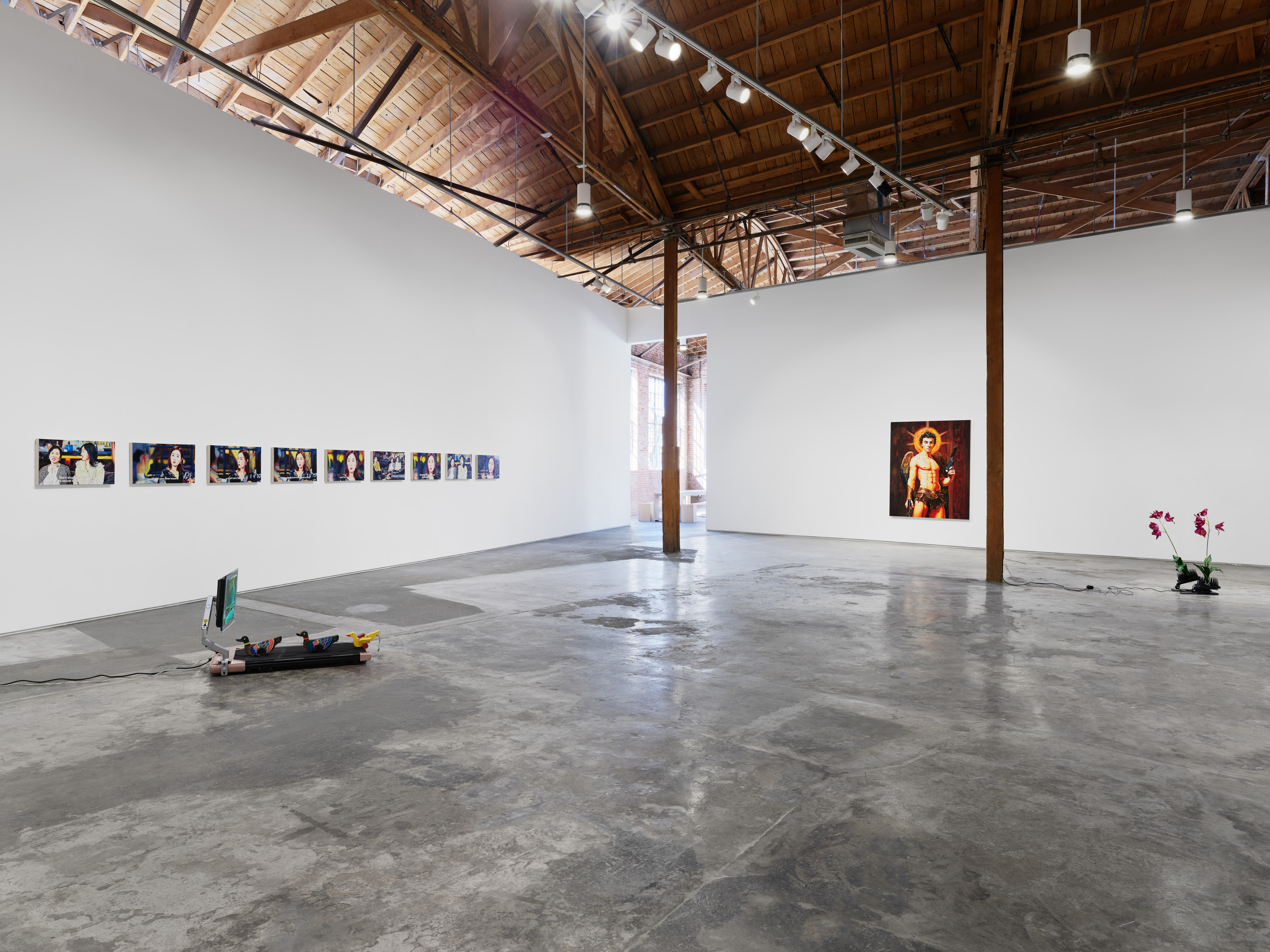 Installation view of "Factory Doomscroll" at Night Gallery