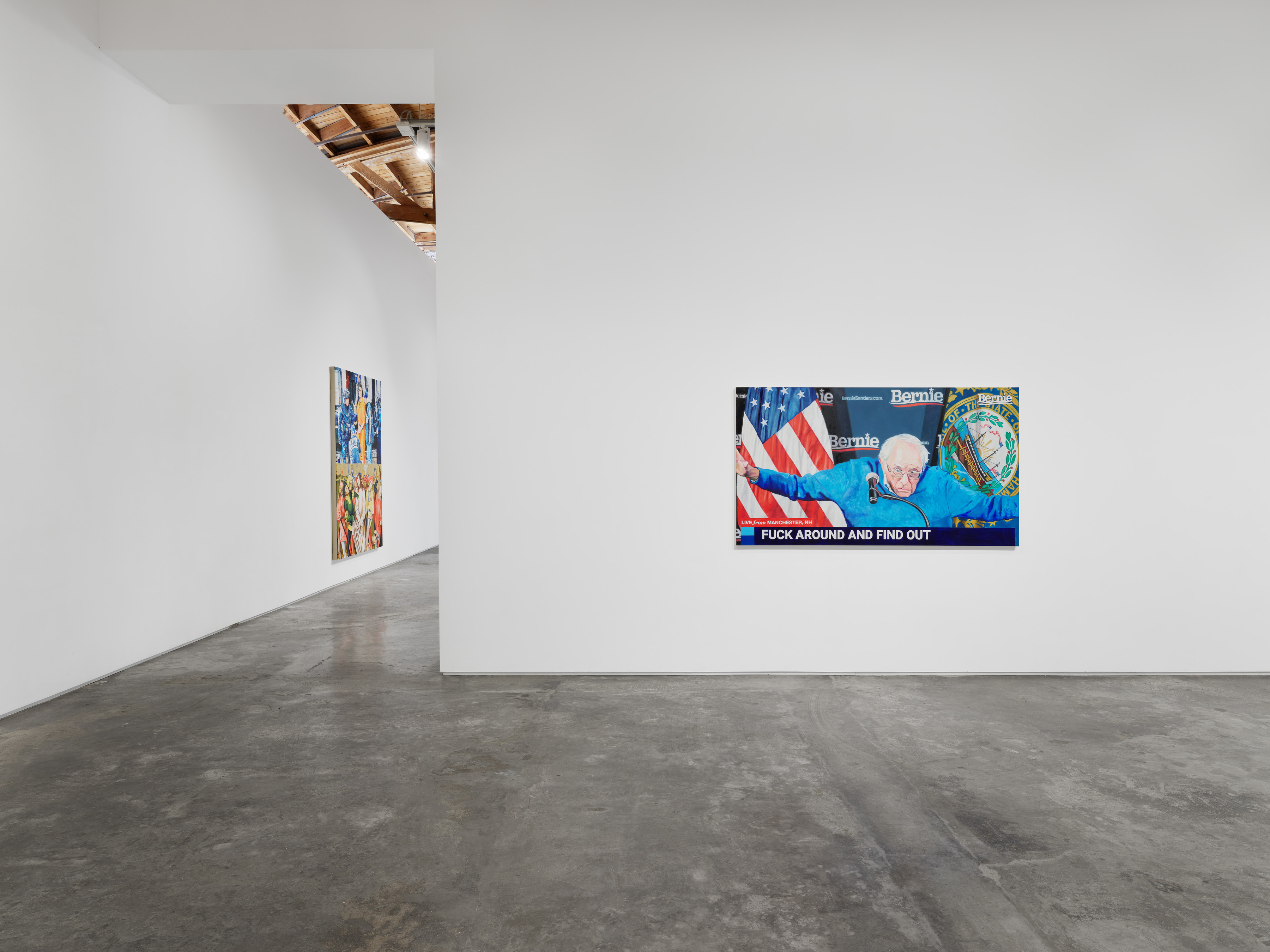 Installation view of "Factory Doomscroll" at Night Gallery