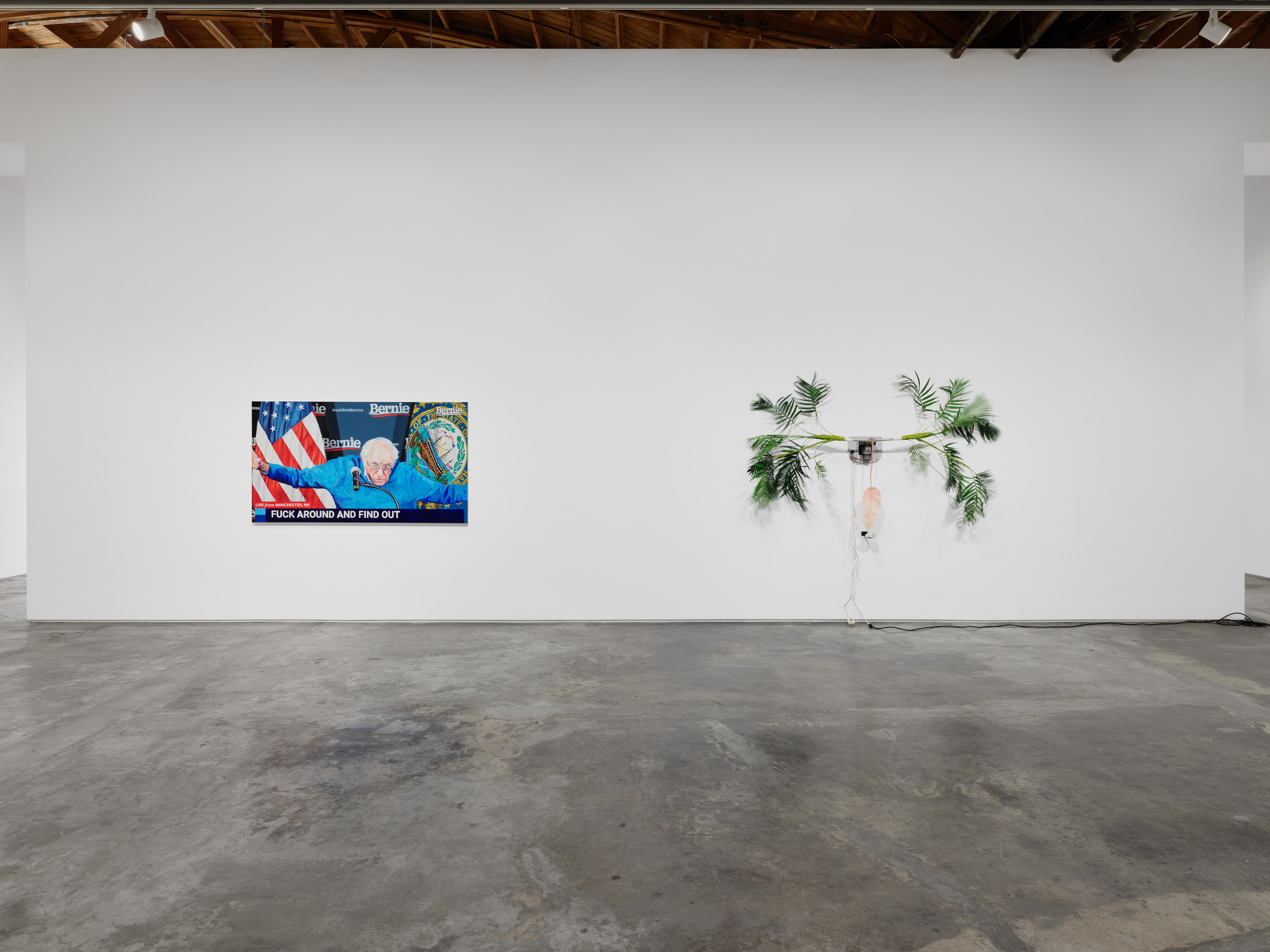 Installation view of "Factory Doomscroll" at Night Gallery