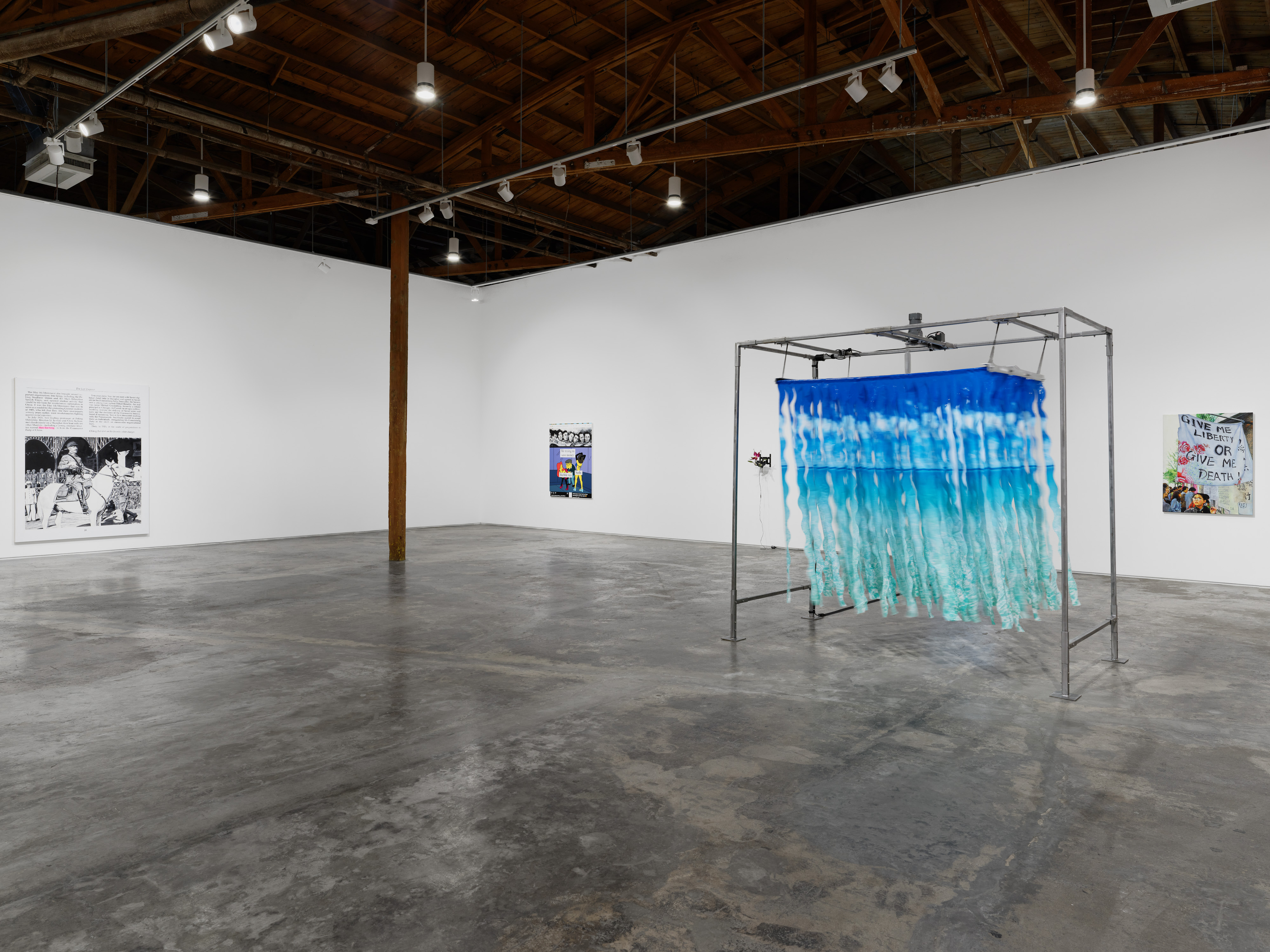 Installation view of "Factory Doomscroll" at Night Gallery