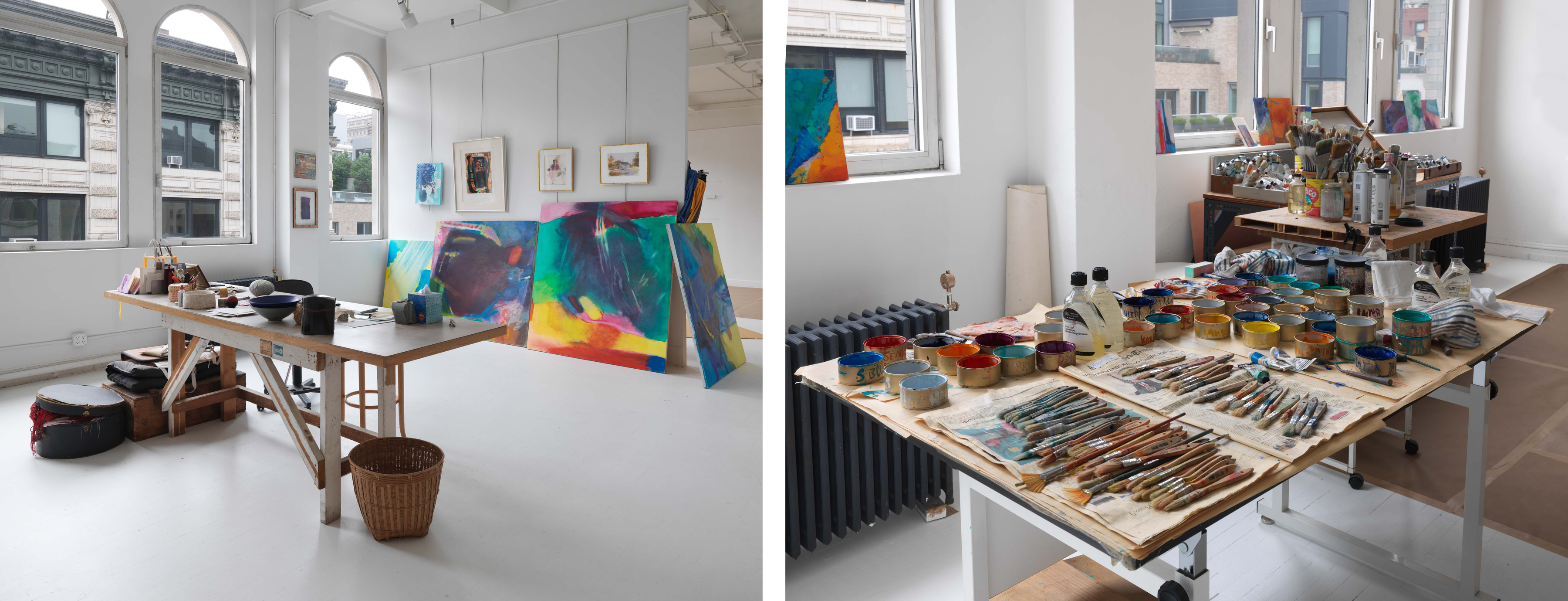 Emily Mason&amp;rsquo;s studio in New York, NY, 2020.&amp;nbsp;