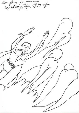 Go Four It, 2007. Ink on paper, 11 x 8-1/2 inches (27.9 x 19.1 cm).