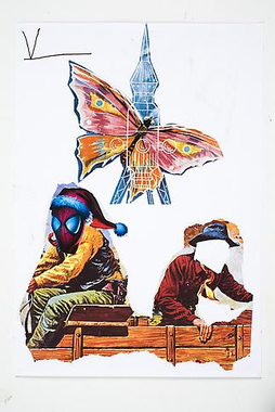 V-People, 2008. Collage, marker, pen on paper,