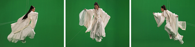 isaac julien, green screen goddess, triptych (ten thousand waves), 2010