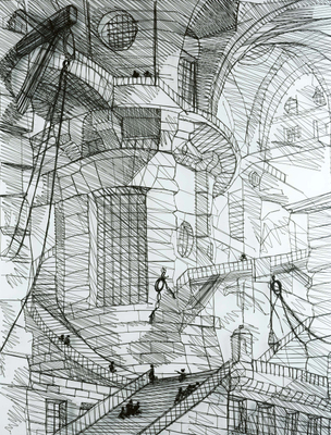 vik muniz, piranesi series: carcere iii, the round tower, 2002