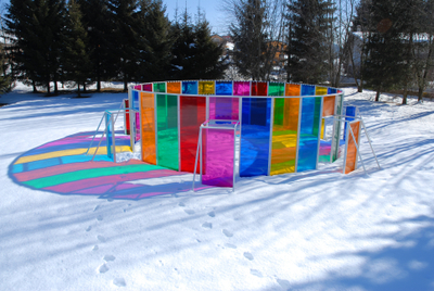 daniel buren, photo-souvenir: capanna rotonda con 7 colori, 2009